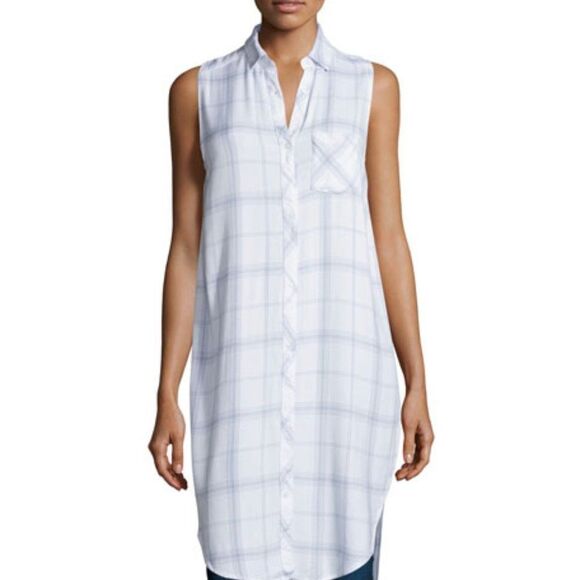 Rails Jordyn Plaid Sleeveless Tunic, White/Lilac - Picture 1 of 6